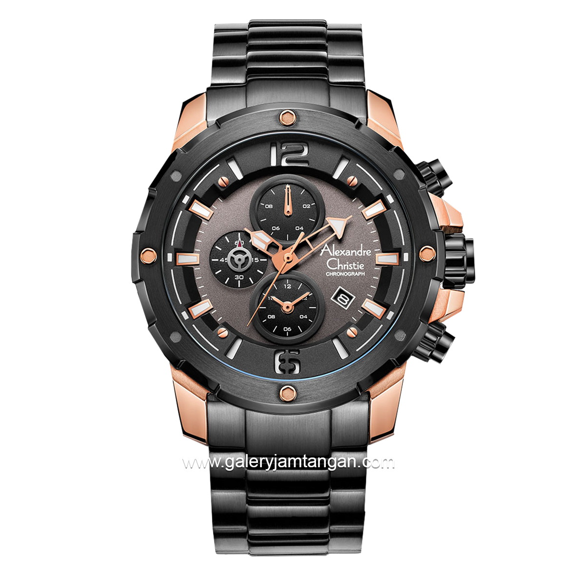 Alexandre Christie AC 6410 MC Black Rosegold Chronograph Stainless Steel