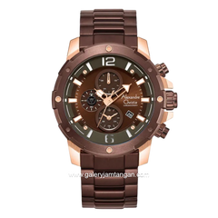 Alexandre Christie AC 6410 MCBROBO Brown Rosegold Chronograph Stainless Steel