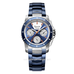 Alexandre Christie AC 6455 BF Blue Silver Chronograph Stainless Steel Strap