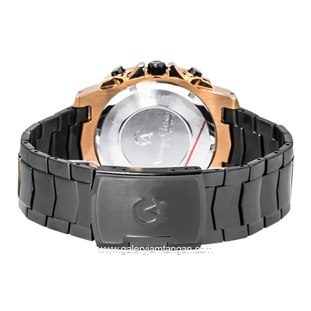 Alexandre Christie AC 6455 MC Black Rosegold Chronograph Stainless Steel Strap