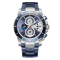 Alexandre Christie AC 6455 MC Blue Silver Chronograph Stainless Steel Strap