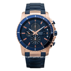 Alexandre Christie AC 6455 MC Blue Rosegold Stainless Steel Strap