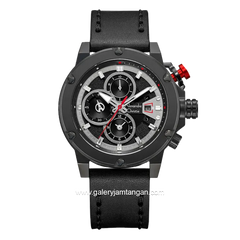 Alexandre Christie AC 6491 GC Full Black Leather Strap