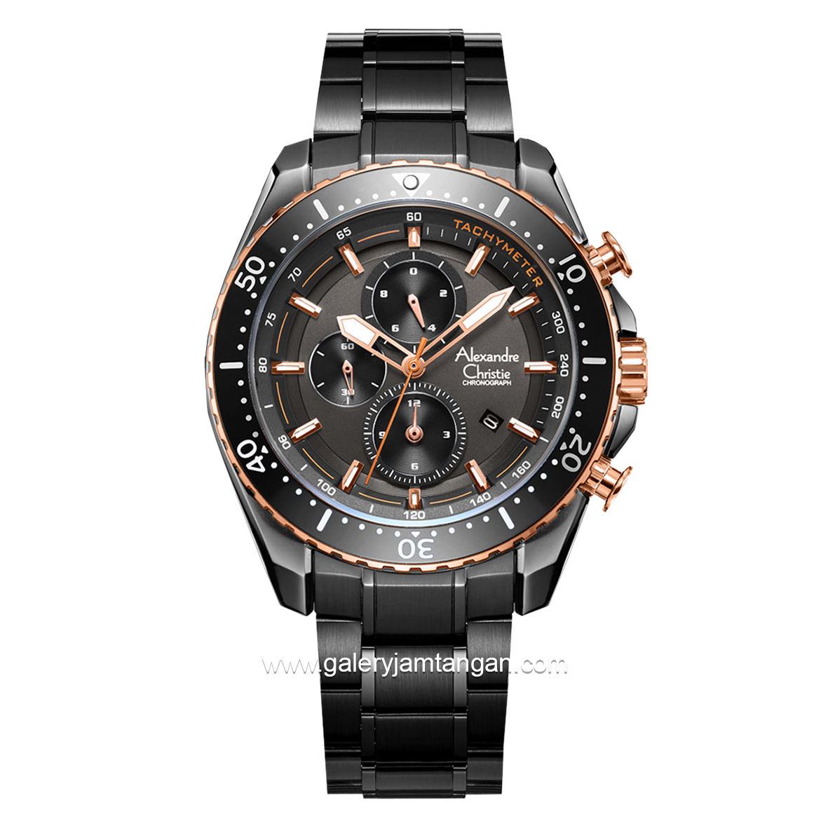 Alexandre Christie AC 6503 MC Black List Rosegold Chronograph Stainless Steel