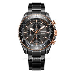 Alexandre Christie AC 6503 MC Black List Rosegold Chronograph Stainless Steel