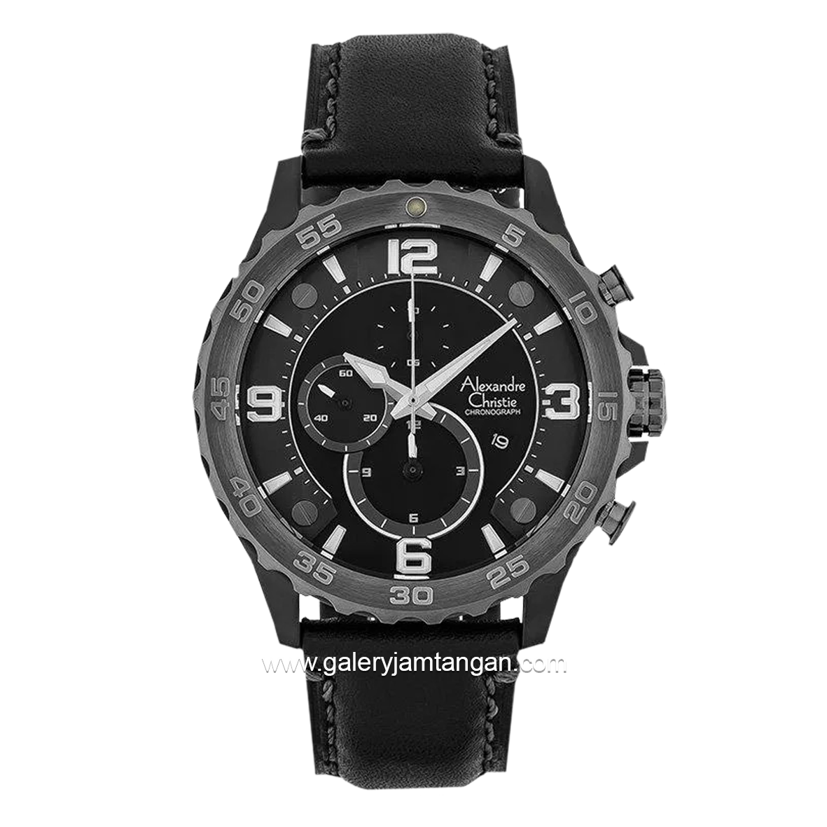 Alexandre Christie AC 6505 MC Black Leather Strap