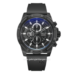 Alexandre Christie AC 6506 MC Chronograph Full Black Rubber Strap