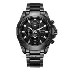 Alexandre Christie AC 6523 MC Black Chronograph Stainless Steel Strap