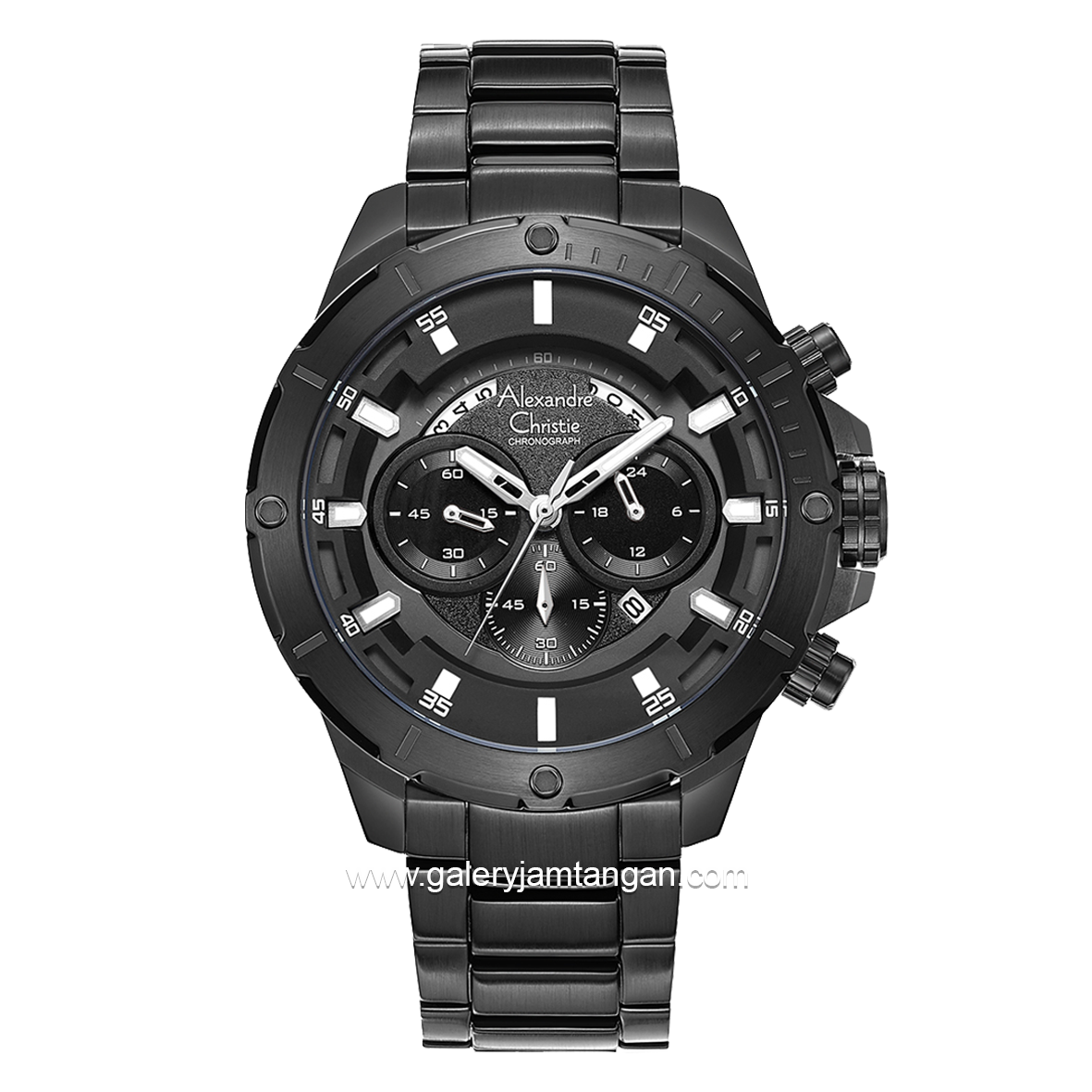Alexandre Christie AC 6529 MC Black Chronograph Stainless Steel Strap