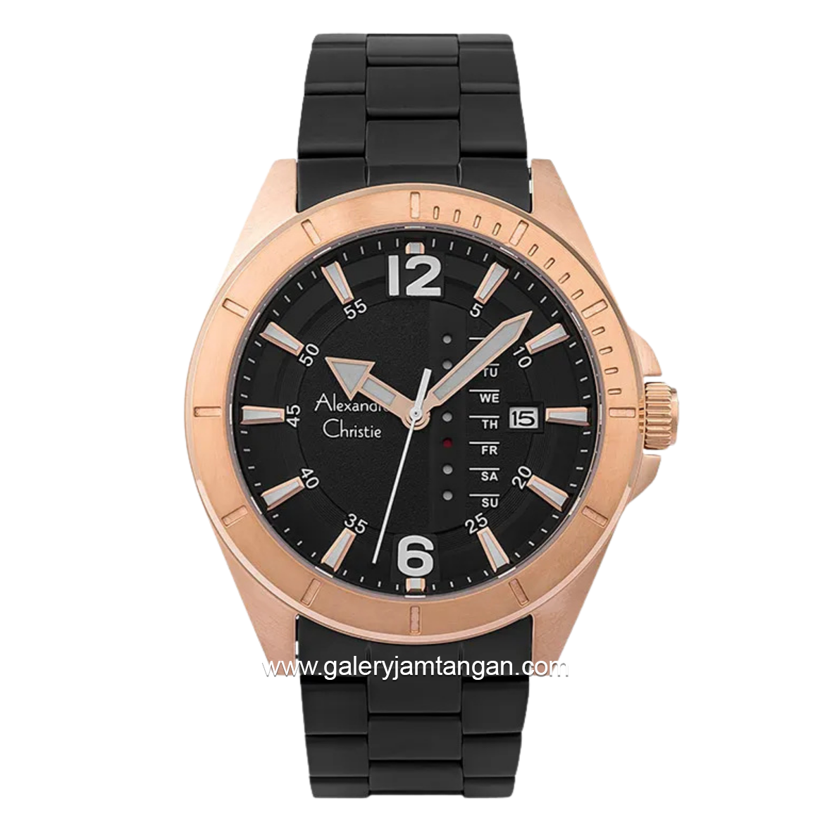 Alexandre Christie AC 6535 MEBBRBA  Black Rosegold Stainless Steel