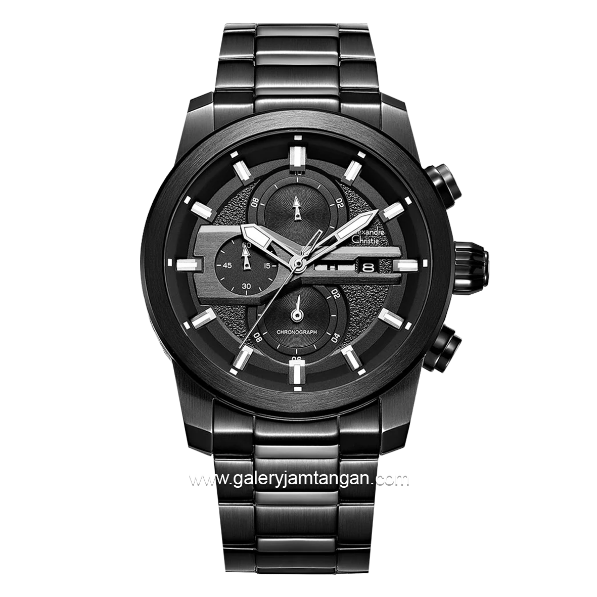 Alexandre Christie AC 6559 MC Man Black Chronograph Stainless Steel Strap