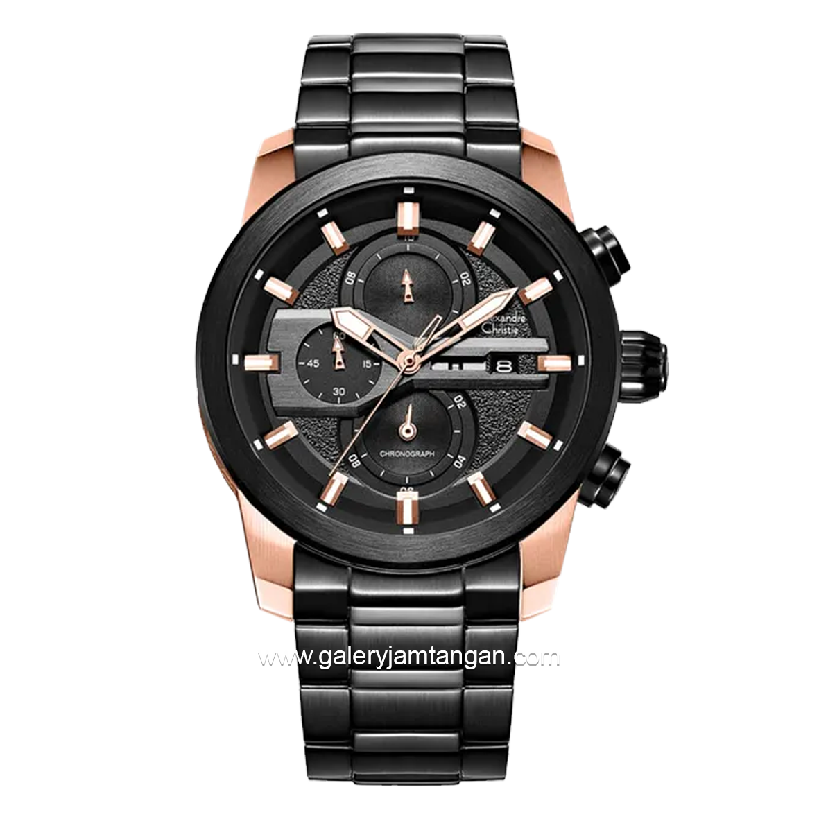 Alexandre Christie AC 6562 MC Black Rosegold Stainless Steel