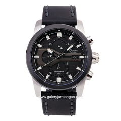 Alexandre Christie AC 6562 MC Black Silver Leather Strap