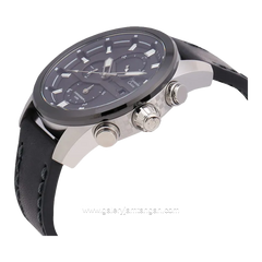 Alexandre Christie AC 6562 MC Black Silver Leather Strap