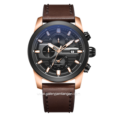 Alexandre Christie Chronograph AC 6562 MC Brown Rosegold Leather Strap