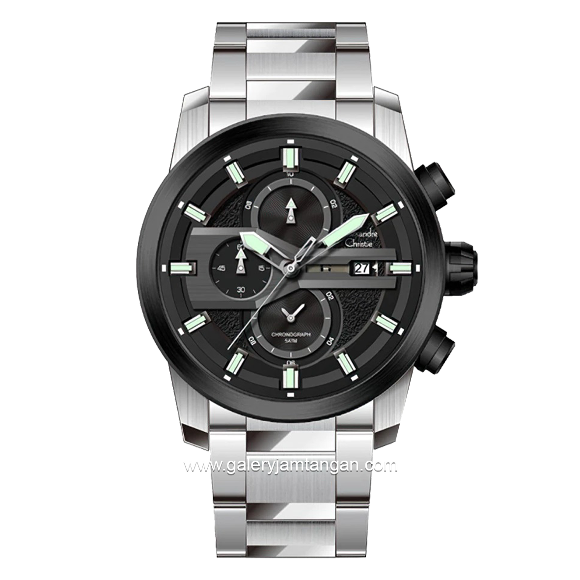 Alexandre Christie AC 6562 MC Silver Dial Black Stainless Steel