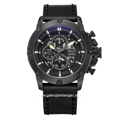 Alexandre Christie AC 6564 MC Black Chronograph Leather Strap