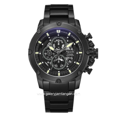Alexandre Christie AC 6564 MC Black Chronograph Stainless Steel Strap