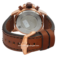 Alexandre Christie AC 6564 MCLROBO Full Brown Rosegold Chronograph Leather Strap