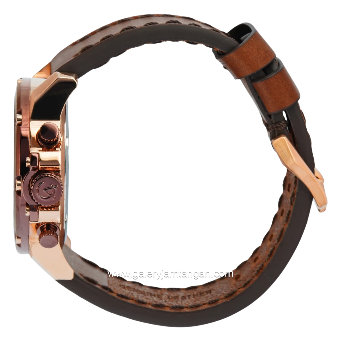 Alexandre Christie AC 6564 MCLROBO Full Brown Rosegold Chronograph Leather Strap
