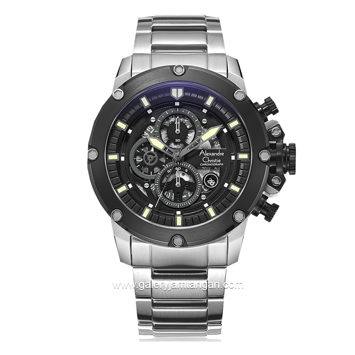 Alexandre Christie AC 6564 MC Silver Chronograph Stainless Steel Strap
