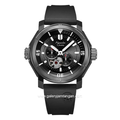 Alexandre Christie AC 6565 MA Chronograph Open Heart Full Black Rubber Strap