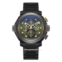 Alexandre Christie AC 6565 MC Black Dial Green Chronograph Stainless Steel