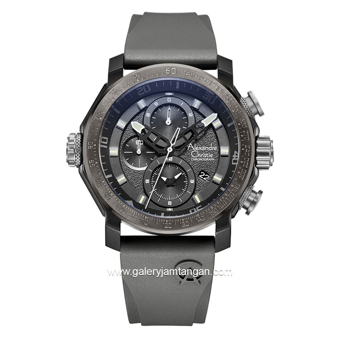 Alexandre Christie AC 6565 MC Grey Chronograph Rubber Strap