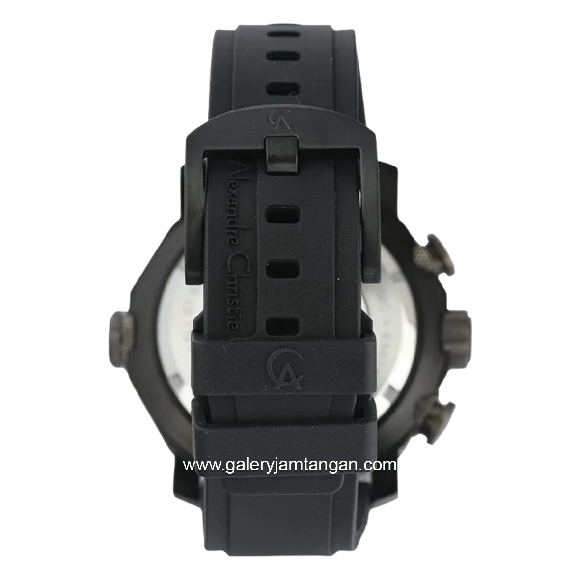 Alexandre Christie AC 6565 MCREPBA Full Black Chronograph Rubber Strap