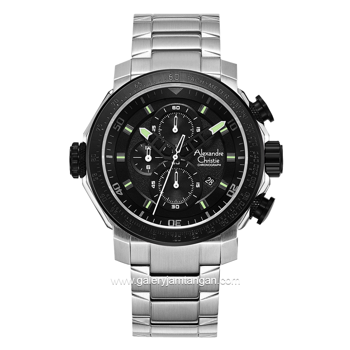 Alexandre Christie AC 6565 MC Silver Black Chronograph Stainless Steel