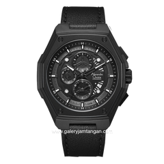 Alexandre Christie AC 6599 MC Black Leather Strap