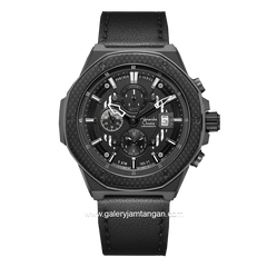 Alexandre Christie AC 6600 MC Full Black Leather Strap