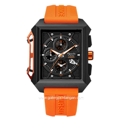 Alexandre Christie AC 6601 MC Orange Black Rubber Strap