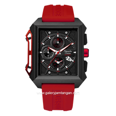 Alexandre Christie AC 6601 MC Red Black Rubber Strap