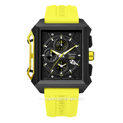 Alexandre Christie AC 6601 MC Yellow Black Rubber Strap