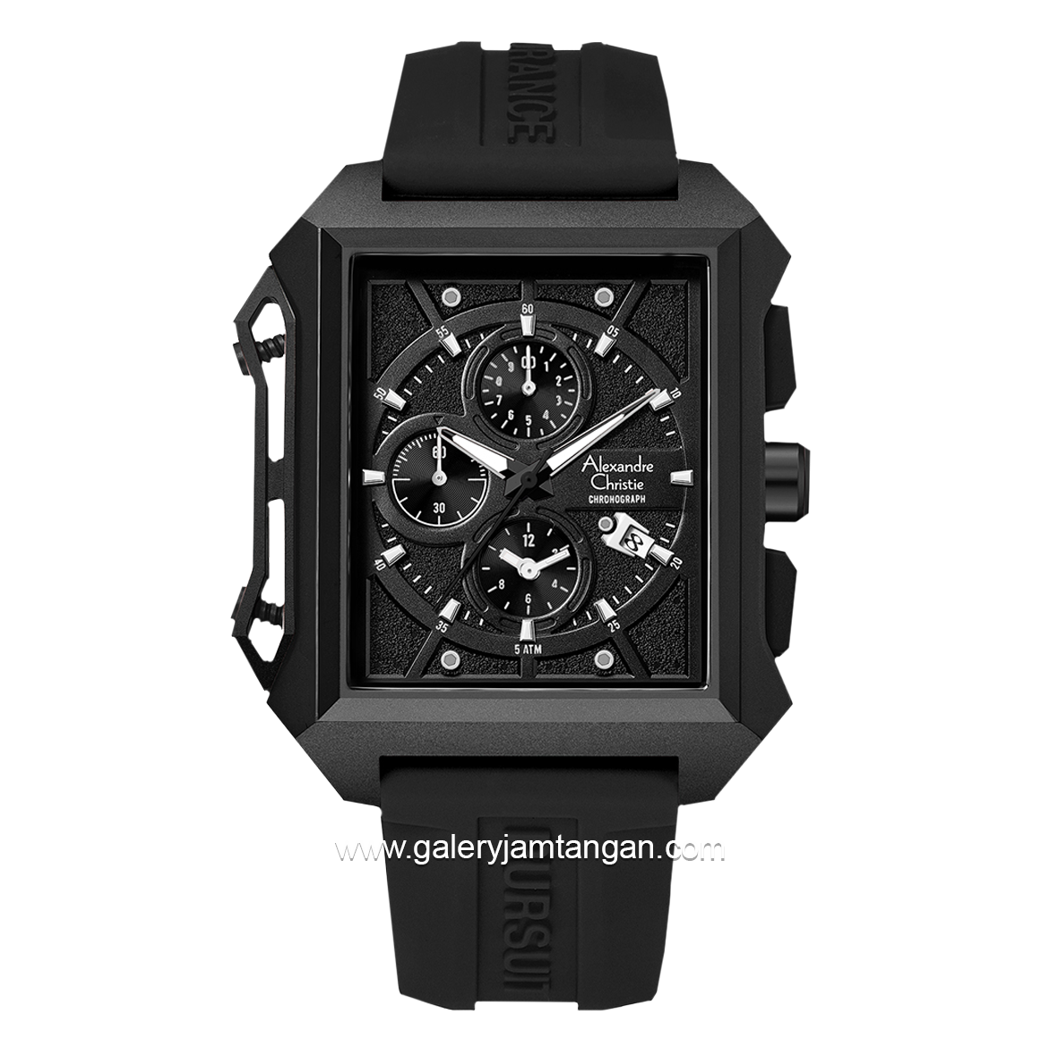 Alexandre Christie AC 6601 MC Black Rubber Strap