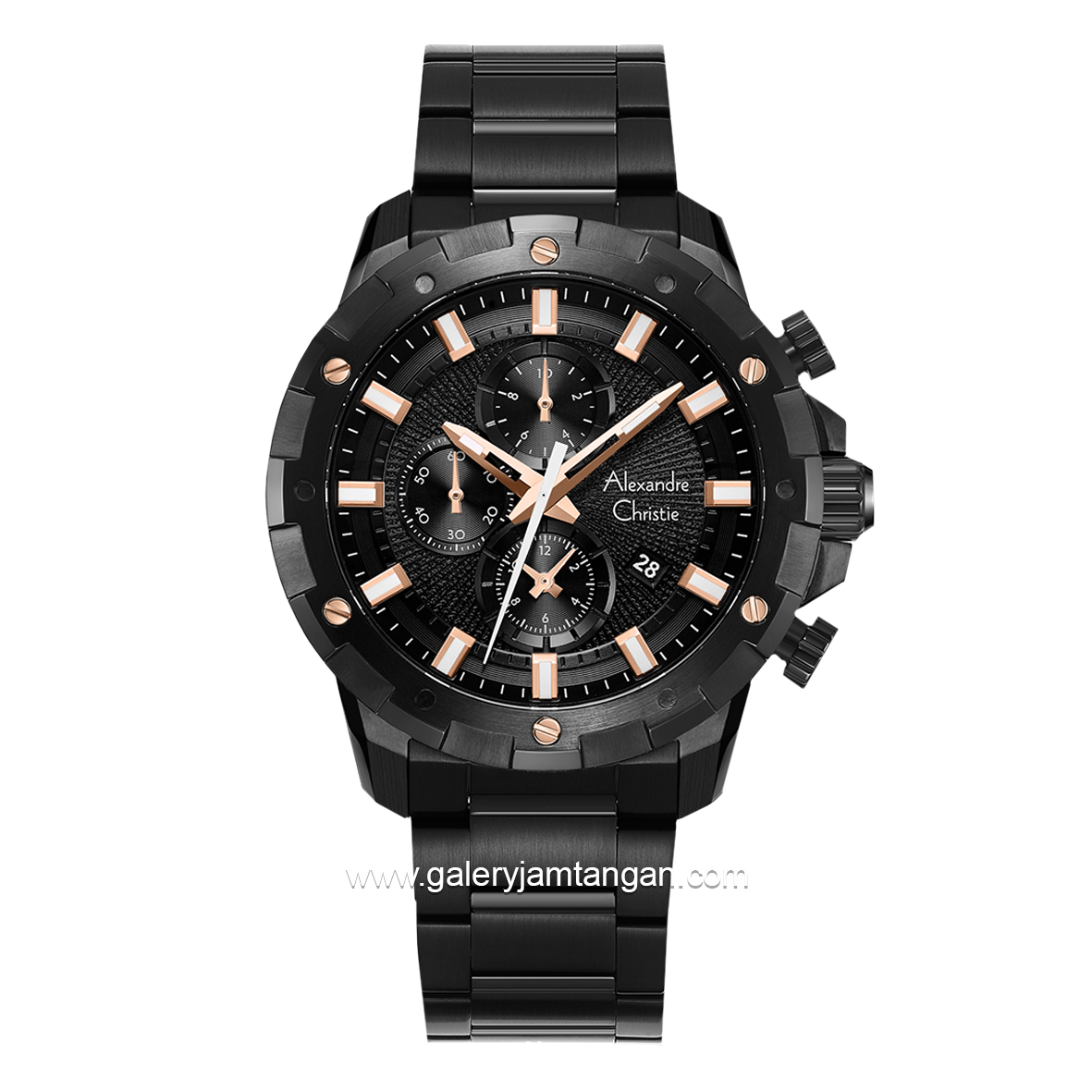 Alexandre Christie AC 6602 MC Black List Rosegold Stainless Steel