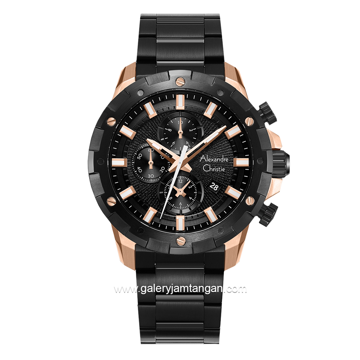 Alexandre Christie AC 6602 MC Black Rosegold Stainless Steel