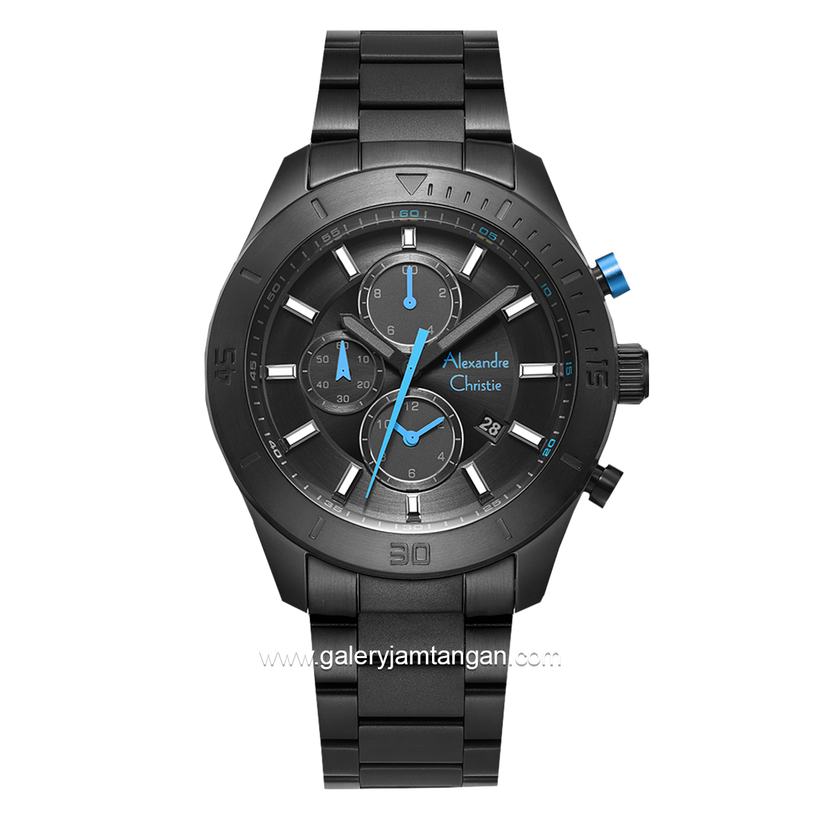 Alexandre Christie AC 6603 MC Black List Blue Chronograph Stainless Steel