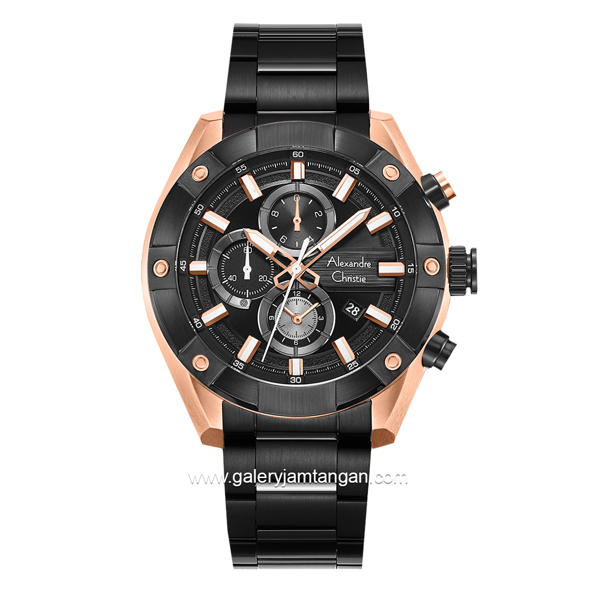 Alexandre Christie AC 6604 MC Black Rosegold Stainless Steel