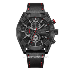 Alexandre Christie AC 6604 MC Black Leather Strap