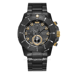 Alexandre Christie AC 6606 MC Black List Gold Stainless Steel  Strap