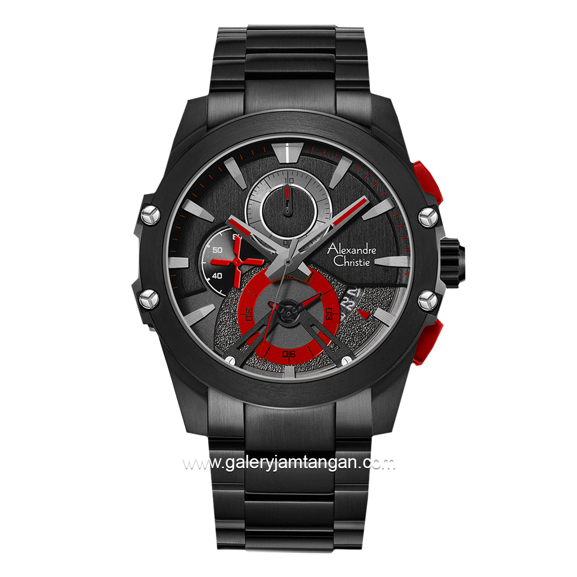 Alexandre Christie AC 6607 MC Black List Red Stainless Steel