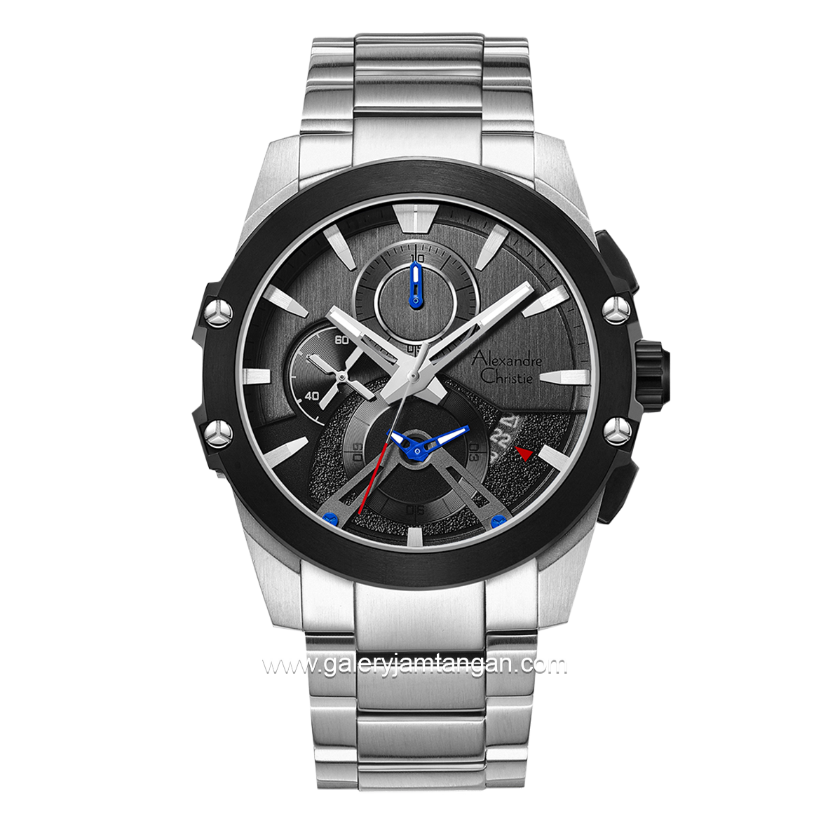 Alexandre Christie AC 6607 MC Silver Dial Black Stainless Steel