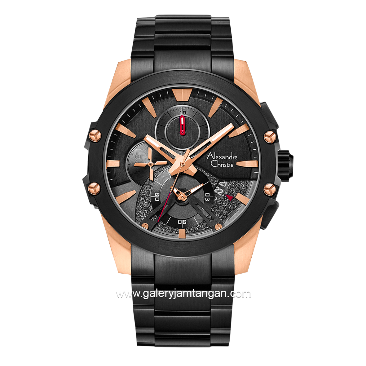 Alexandre Christie AC 6607 MC Black Rosegold Stainless Steel