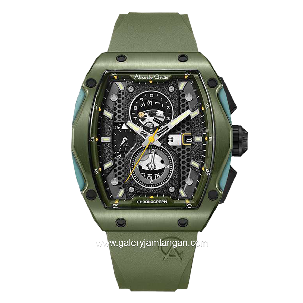 Alexandre Christie AC 6608 MC Army Rubber Strap