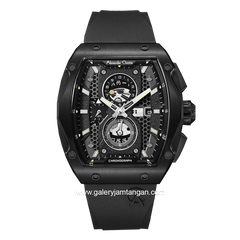 Alexandre Christie AC 6608 MC Full Black Rubber Strap