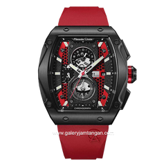 Alexandre Christie AC 6608 MC Red Black Rubber Strap