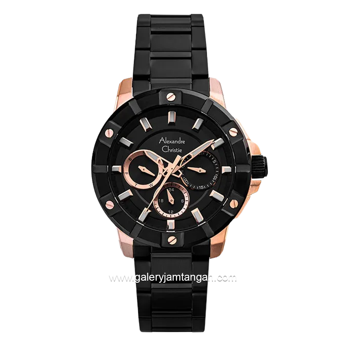 Alexandre Christie AC 6609 BF Black Rosegold Stainless Steel