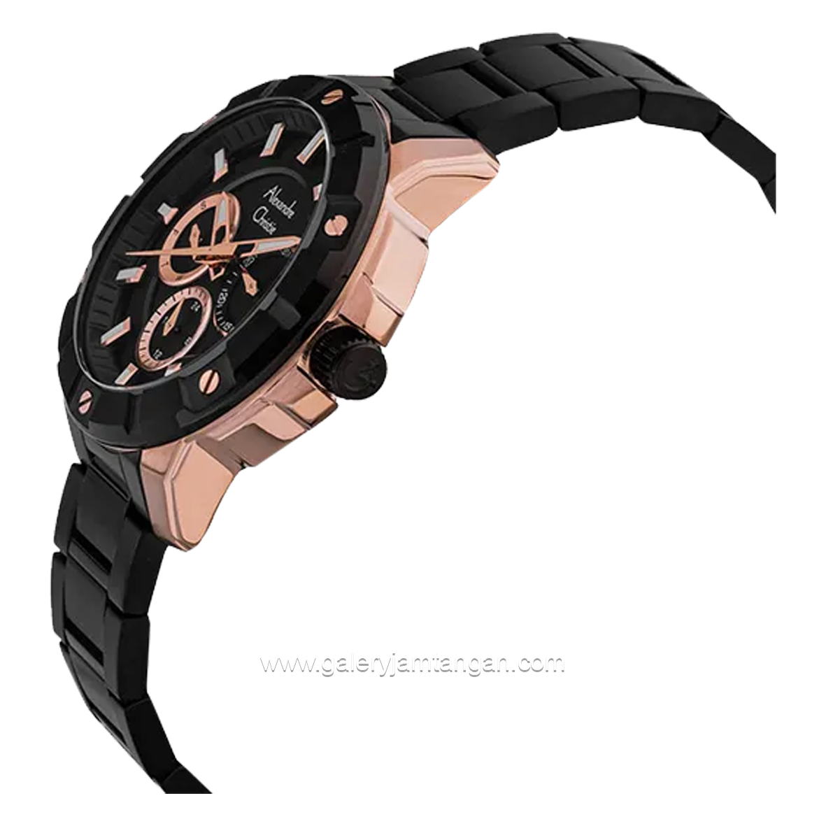 Alexandre Christie AC 6609 BF Black Rosegold Stainless Steel